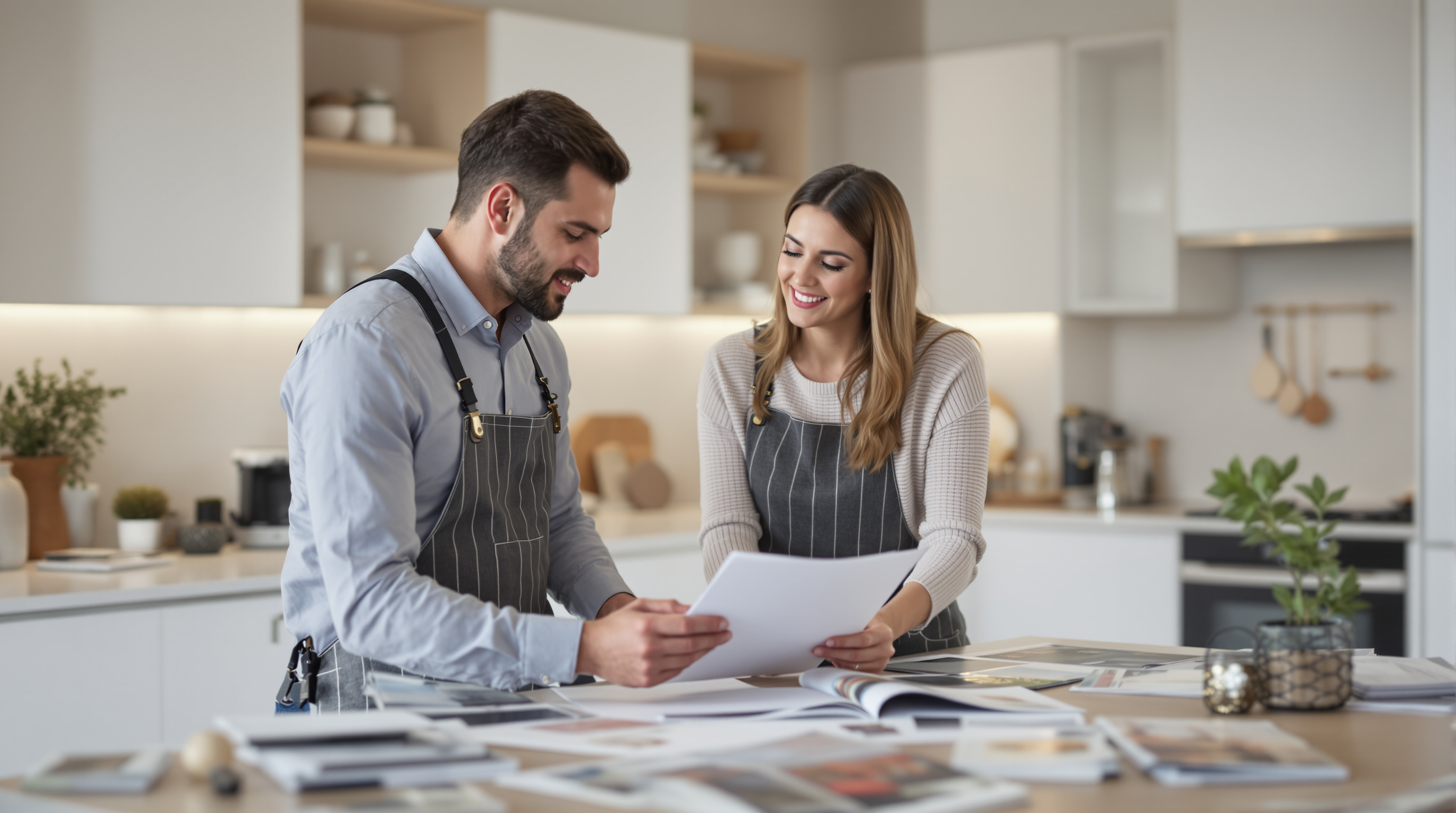 Consultant MSI Cuisine en entretien avec un client au showroom de Nice